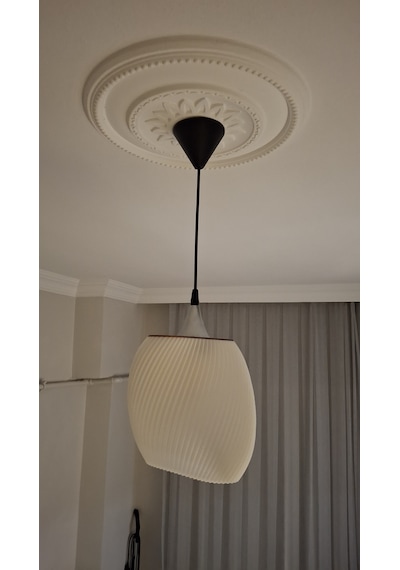 Modern 3d Tasarım Geometrik Sarkıt Abajur - Küçük Oda - Beyaz Beyaz