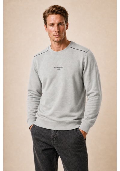 Redline Qwen Bisiklet Yaka Regular Fit Kışlık Sweatshirt Gri