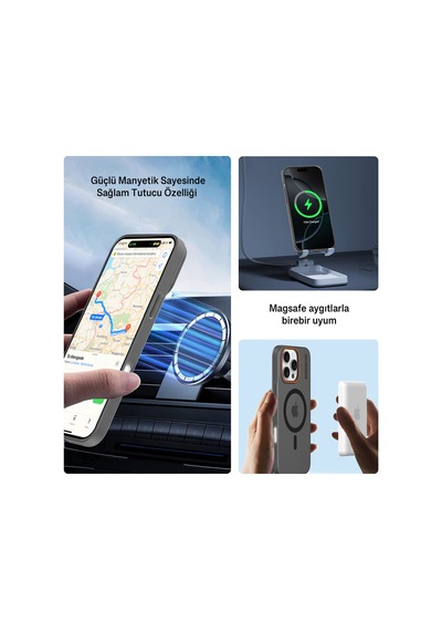 Apple iPhone 16 Pro Max Magsafe Uyumlu Mat Sert Klein Kılıf Turuncu