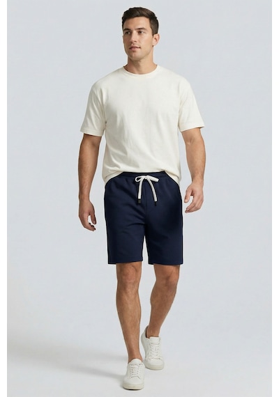 Tommy Life Lacivert Standart Fit Basic Arka Cepli Erkek Şort - 88314