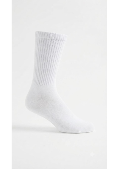 Km Collections 6 Çift Pamuklu Tenis Çorap Unisex Beyaz