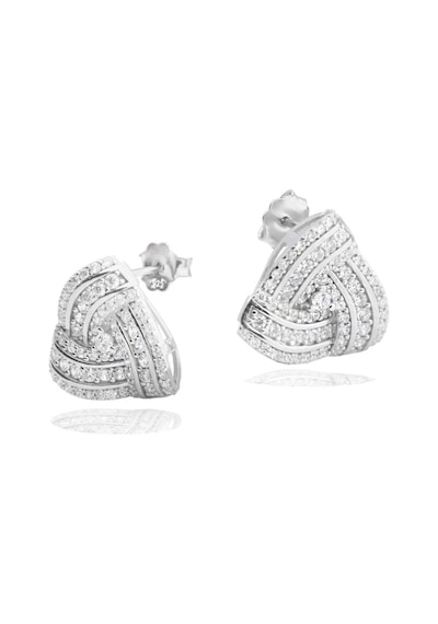Brezza Lusso Jewelry Brezza Lusso Diamond Business Üçgen Form Işıltılı Kadın Gümüş Küpe