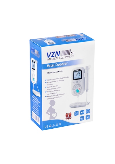 Vzn Jzkt-01 Fetal Doppler Bebek Kalp Atışı Dinleme Cihazı Lcd Ekranlı Hamilelik Fetal Kalp Monitörü