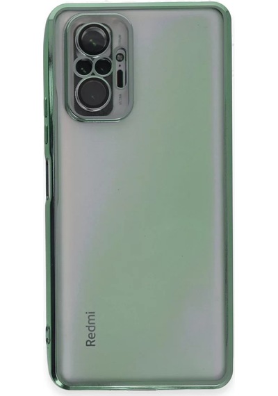 Newface Xiaomi Redmi Note 10 Pro Kılıf Razer Lensli Silikon - Yeşil