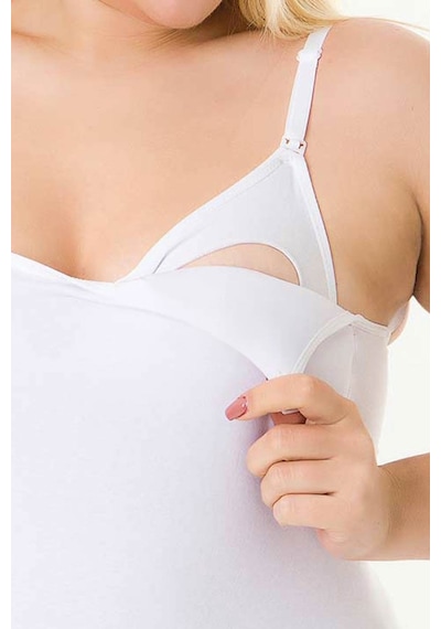 Parlingerie Emzirme Atleti Kaplı Beyaz