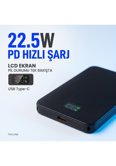 Buradabulabilirsin Snp-3020 Magsafe Powerbank 5000mah Slim 22.5w Hızlı Şarj Led Ekran İnce Powerbank Şarj Cihazı Bbz Çok Renkli