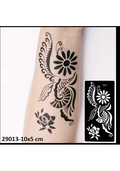 Airbrush Tattoo El Üstü Zarif Kadın Yapışkanlı Stencil Süsleme Ve Boyama Kalıbı
