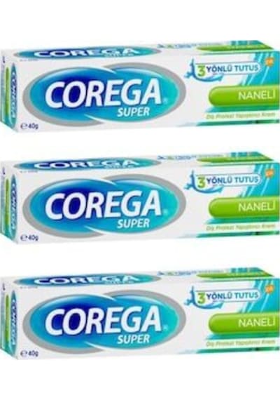 Süper Protez Yapıştırıcı Krem Naneli 40 Gr X 3 Adet Set