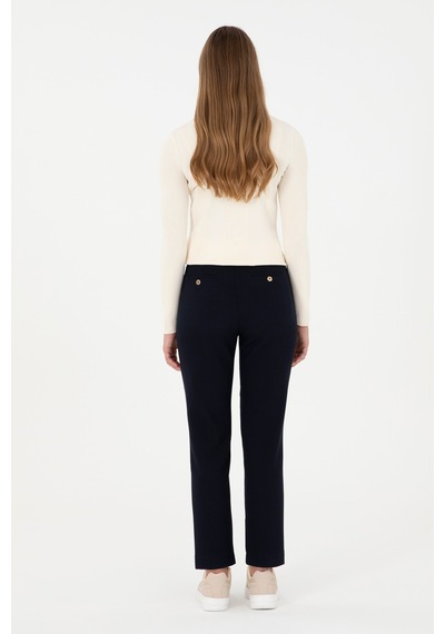 U.S. Polo Assn. Kadın Lacivert Carrot Hight Waist Fit Kanvas Pantolon 50298544-VR033