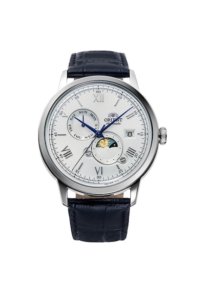 Orient Kurmalı Otomatik Deri Siyah Beyaz Kadran Sun&moon 42 Mm Erkek Kol Saati