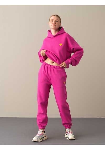 Xint Fuşya Regular Fit Pamuklu Sweat Pantolon 470370