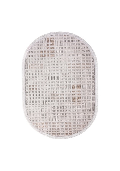 Enti Bonn 8809 Bej Oval Iskandinav Halı Salon Halısı Kesme Halı Yolluk Bej