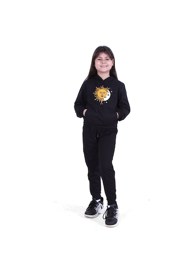 Fyk Kids Kız Çocuk Eşofman Takımı Baskılı Siyah