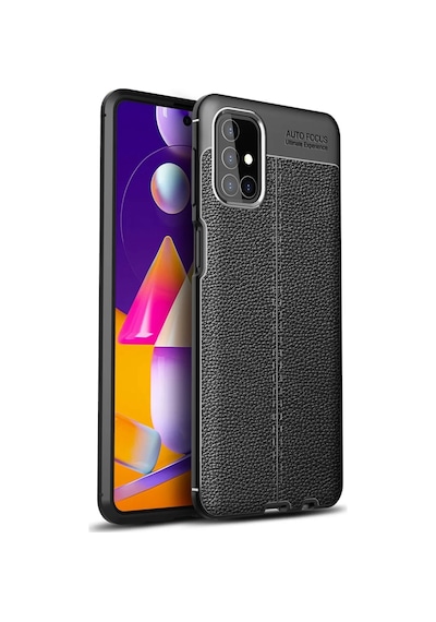Newface Samsung Uyumlu Galaxy M31s Kılıf Auto Focus Kapak - Siyah Resimdeki