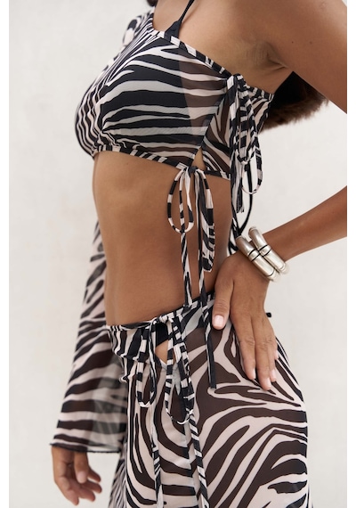 Mai Collection Mai Studios Co. Efthimos Tek Omuz Siyah Crop Etek Takım Siyah