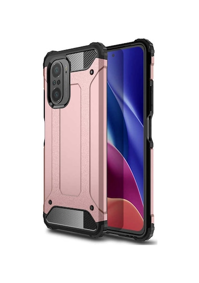 Noktaks - Mi 11i Uyumlu - Kılıf Çift Katman Zırh Tank Crash Military Kapak - Rose Gold Rose Gold