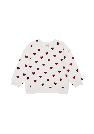 Antebies Kalp Sweatshirt Şort Set Kırmızı