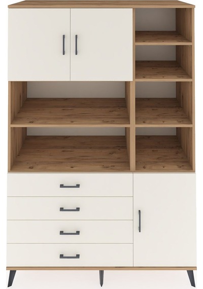 Kronos Dolap 9 Raflı 4 Çekmeceli 3 Kapaklı 132x59x195 Çam-ayt... Çam