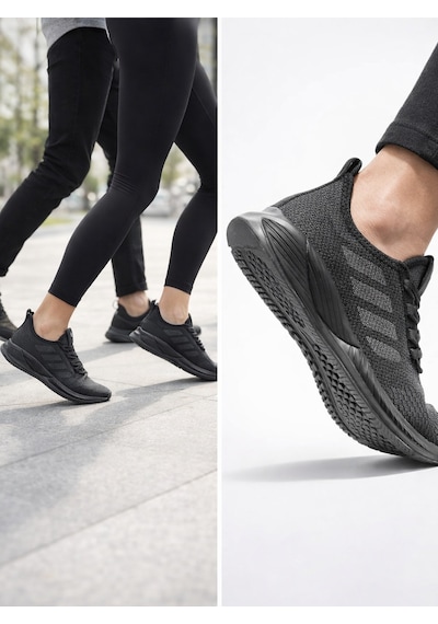 Lyoraflex Yazlık Unisex Spor Ayakkabı Ultra Hafif, Nefes Alan Siyah - Beyaz - Siyah