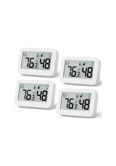 Tr 4'lü Paket Mini Higrometre, İç Mekan Termometresi, Nem Ölçer, Santigrat , Nem Ölçer, Dijital Sıcaklık Ö