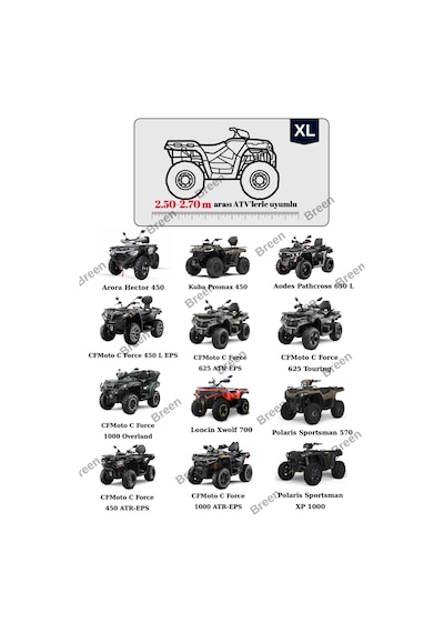 Gri Atv Brandası, Xl Beden, Koruma Örtüsü, Güneşten Korur, Su Geçirmez, Dayanıklı