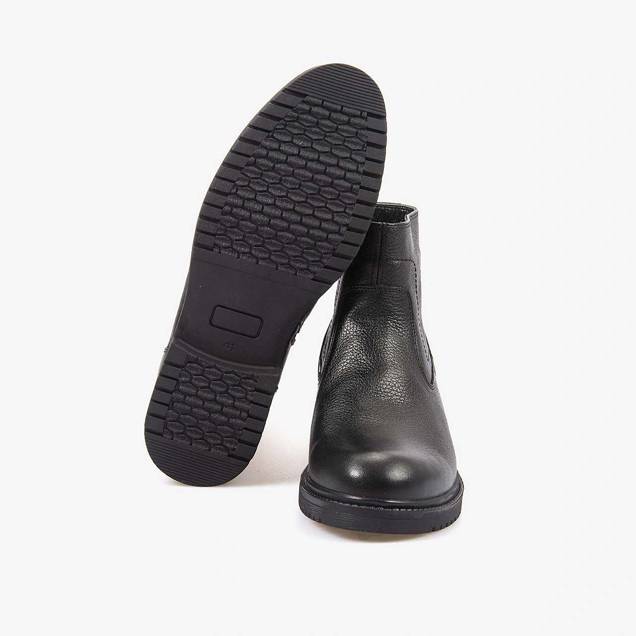 Kemal Tanca Hakiki Deri İçi Kürklü Erkek Bot P25061 Siyah Floter
