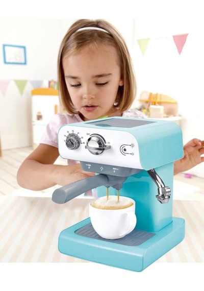 Pilli Işıklı Sesli Mutfak Oyuncağı Gerçekçi Buhar Özellikli Eğitici Espresso Makinesi