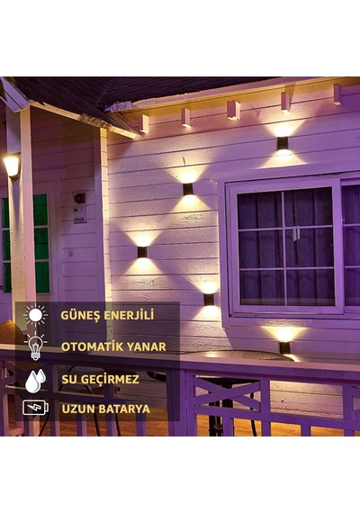 Tekli Solar Bahçe Aydınlatması Güneş Enerjili Bahçe Aydınlatması Duvar Lambası Çift Taraflı Apl