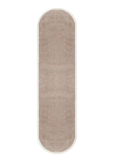 Vl Oval Comfort Ponpon Saçaklı Peluş Post Yolluk Kahverengi Oval Kahverengi Düz Saçak