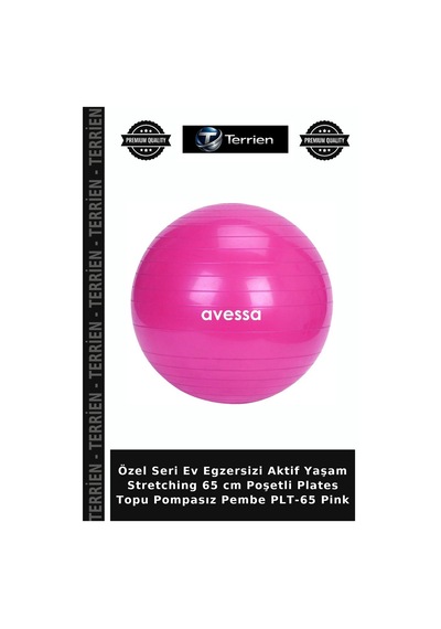 Özel Seri Ev Egzersizi Aktif Yaşam Stretching 65 Cm Poşetli Plates Topu Pompasız Pembe Plt-65 Pink