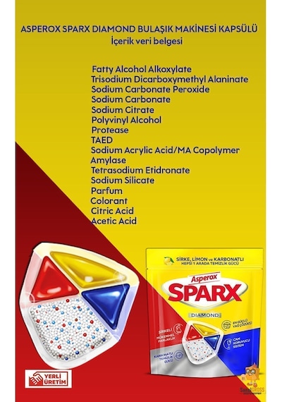 Sparx Bulaşık Makinesi Kapsülü 20'li X 3 Paket 60 Yıkama