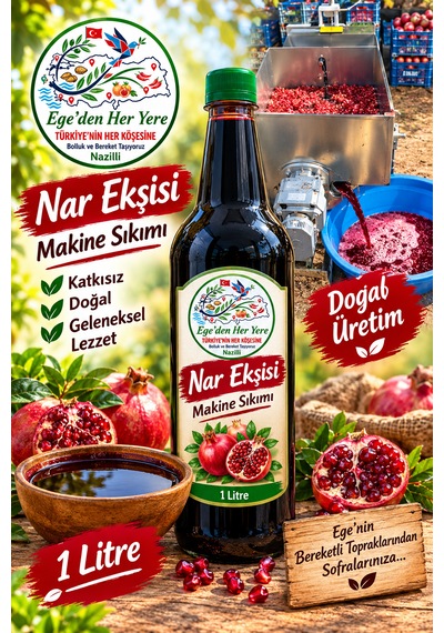 Egeden Her Yere Nar Ekşisi Makine Sıkımı Doğal Katkısız 1 Kg