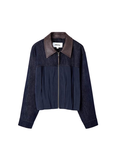 İpekyol Kontrast Yaka Bomber Lacivert Kadın Ceket Iw6260005118
