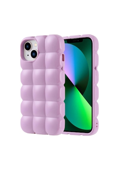 Apple Uyumlu iPhone 13 Kılıf Parlak Esnek Silikon Zore Dom Dom Kapak Lila