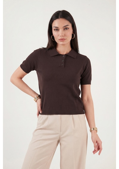 Lela Bayan Polo Yaka Kazak 4617056 Kahve