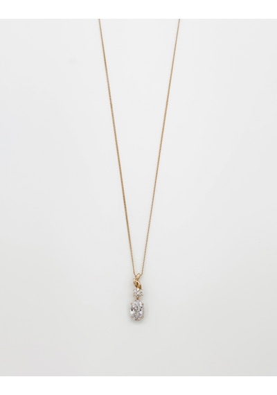 18k Rose Gold Plated Trapez White Kolye Gold