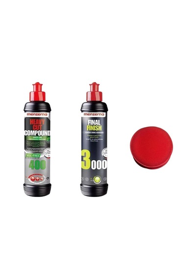Menzerna 400 Green-3000 Kalın Pasta Hare Cila Seti 250 Ml Uygulama Pedi -366