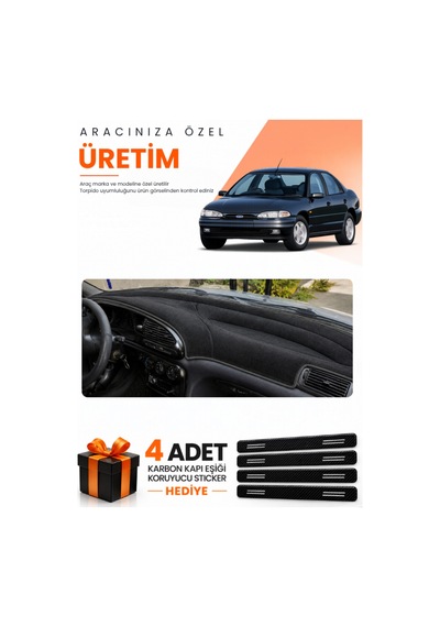 Ford Mondeo Çukurlu 1993-1996 Uyumlu Torpido Koruma Örtüsü Oto Kılıfı - Siyah