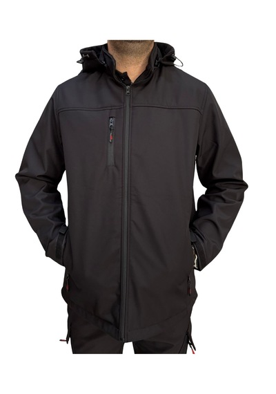 Softshel Fermuarlı Erkek Mont Slim Fit Siyah