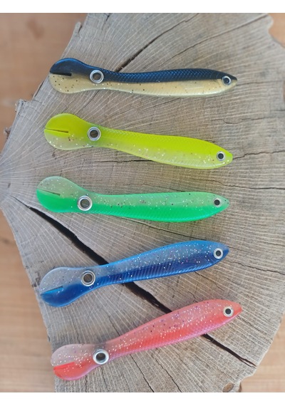 5 Adet 10cm/6 Gr 5 Renk Gerçekçi Görünümlü Hareket Kabiliyetli Olta Balıkçılık Silikon Balık Yemi