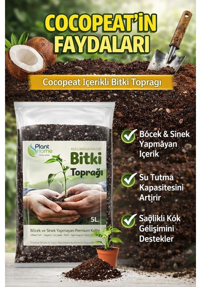 5l Bitki Toprağı Cocpeat, Torf Ve Perlit Karışımlı Böcek Yapmayan Özel Karışım