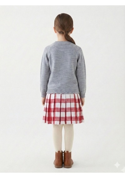 Xo Kids Kız Çocuk Elbise 8-12 Yaş 4062 Gri
