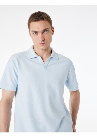 Koton Regular Fit Kısa Kollu Basic Polo Yaka Tişört Mavi 6sam10426mk