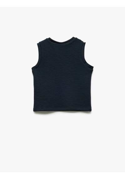 Koton Pamuklu Bisiklet Yaka Basic Atlet Lacivert 5smb30017tk Lacivert