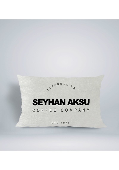 Bk Gift Kişiye Özel İsimli Coffe Company Tasarımlı Dikdörtgen Araç Koltuk Yastığı-1 Sarı