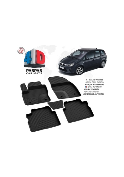 Ford C-max 4d Araca Özel Havuzlu Kauçuk Paspas 2003-2010