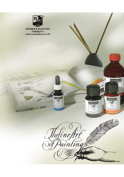 Rohrer&klingner Kaligrafi Mürekkebi Zeichentusche 29-airbrush-fırça-divit-boyama 50ml-703-cyan Blue Çok Renkli