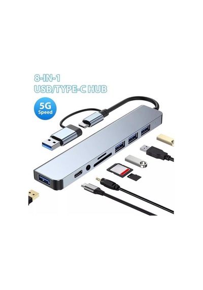 Taplin Tk-128 8port Usb Type-c Çoklayıcı Hub Kart Okuyucu 1 ADET