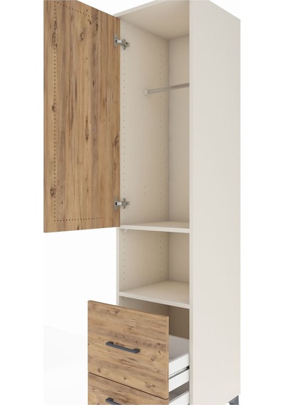 Hyperion Dolap 2 Raflı 2 Çekmeceli Tek Askılı 44x44x195 Aytaşı-çam Aytası