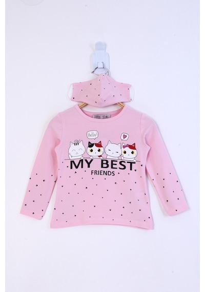 Toontoy Kids Toontoy Kız Çocuk My Best Friends Baskılı Tişört Açık Pembe